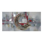 VELOUR PAINTING 60X120  WHITE RED