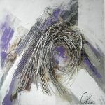 VELOUR PAINTING 80X80 SILVER PURPLE