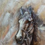 VELOUR PAINTING 80X80 HORSE