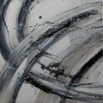 VELOUR PAINTING 80X80 BLACK WHITE