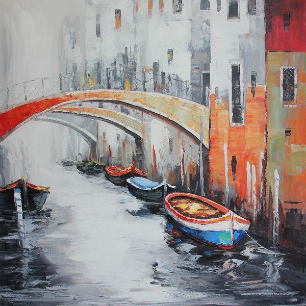 195-02986.jpg VELOUR PAINTING 80X80 VENICE - Image 1