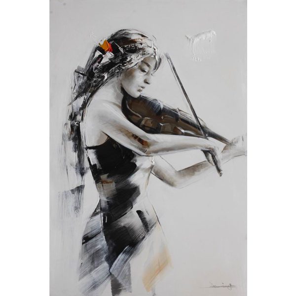 195-03088.jpg VELOUR PAINTING 80X120 VIOLIN - Image 1