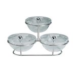 APS BUFFET STAND W/3 BOWLS & LIDS 0.5L