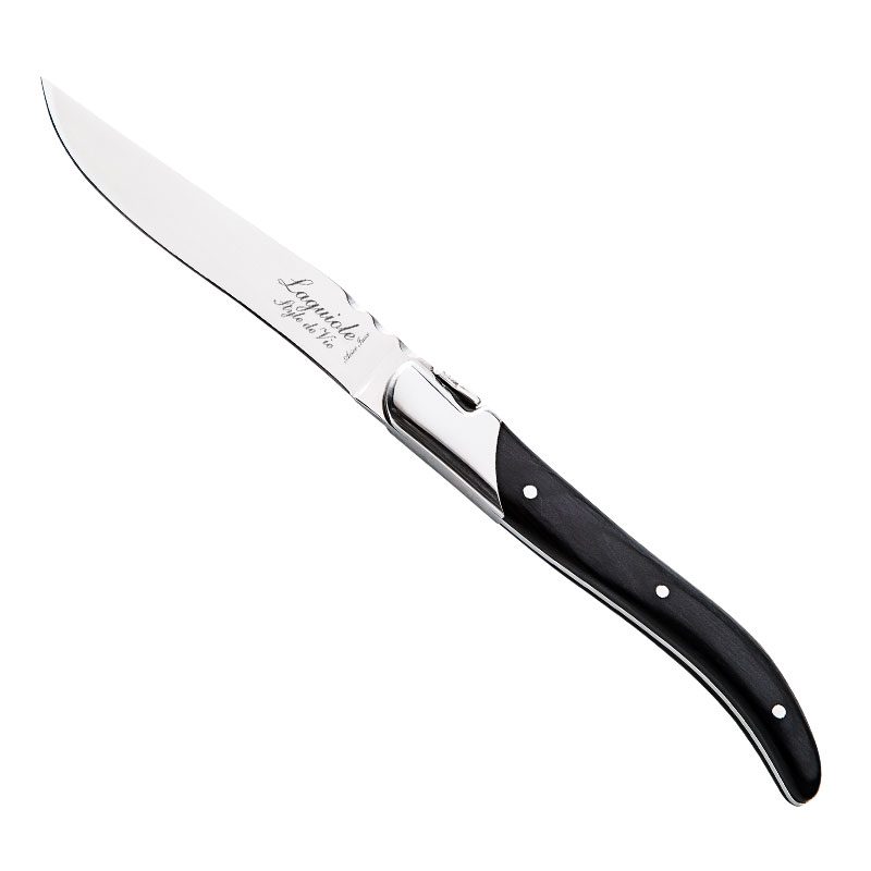 015-30004-laguiole-steak-knives-black-olive-wood-2-5mm-set-6 LAGUIOLE STEAK KNIVES 2.5MM BLACK WOOD X6 - Image 1