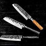 FORGED KNIFE SANTOKU JAP. STEEL 440C 18CM OLIVE WOOD - Image 5