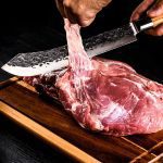 FORGED KNIFE BUTCHER JAP. STEEL 440C 25.5CM OLIVE WOOD - Image 5