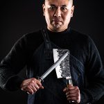 FORGED KNIFE CLEAVER JAP. STEEL 440C 19CM OLIVE WOOD - Image 6