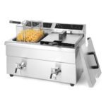 HENDI DEEP FRYER INDUCTION 2X8L 7000W W/DRAIN TAP 57X60X41CM - Image 3