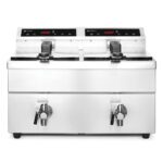 HENDI DEEP FRYER INDUCTION 2X8L 7000W W/DRAIN TAP 57X60X41CM