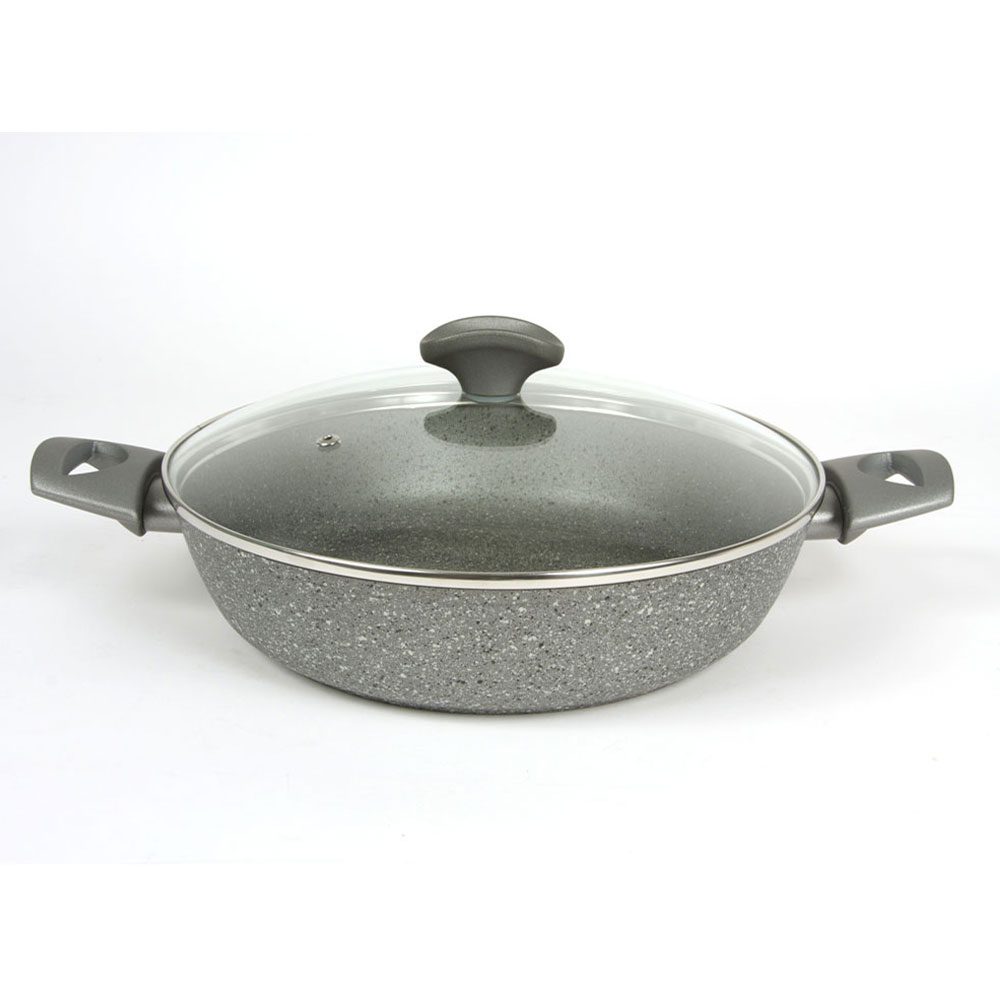 027-07948--mineralia-ind-frypan-deep-w-lid-2-hand-28-1 MINERALIA IND. FRYPAN DEEP W/LID 28 - Image 1