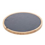 LEONE TRAY ROUND BAMBOO/SLATE Ø27
