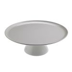 Leone Melamine Cake Plate Footed White Ø30