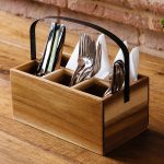 LEONE CUTLERY BOX ACACIA W/HANDLE 26 - Image 2