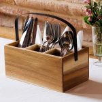 LEONE CUTLERY BOX ACACIA W/HANDLE 26 - Image 3