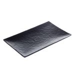 Leone Melamine Maya Plate Rect. Black 40.5X26X3.8