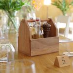 HENDI CUTLERY BOX WOOD W/HANDLE 19X16X20 - Image 2