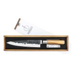 FORGED KNIFE CHEF JAP. STEEL 440C 20.5CM OLIVE WOOD