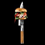 FORGED KNIFE CHEF JAP. STEEL 440C 20.5CM OLIVE WOOD - Image 4